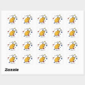 Grappige Cartoon Gebraden Kip Valt Vierkante Sticker (Vel)