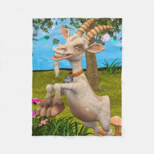 Grappige Cartoon Geit Tuin Dier Kunst Fleece Deken