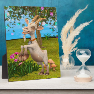 Grappige Cartoon Geit Tuin Dier Kunst Fotoplaat