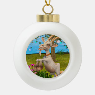 Grappige Cartoon Geit Tuin Dier Kunst Keramische Bal Ornament