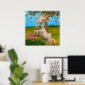 Grappige Cartoon Geit Tuin Dier Kunst Poster (Thuiskantoor)