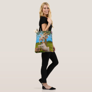 Grappige Cartoon Geit Tuin Dier Kunst Tote Bag