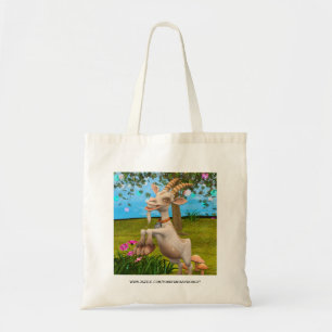 Grappige Cartoon Geit Tuin Dier Kunst Tote Bag