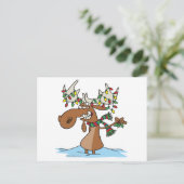 grappige cartoon gekke kerstmis feestdagenkaart (Staand voorkant)