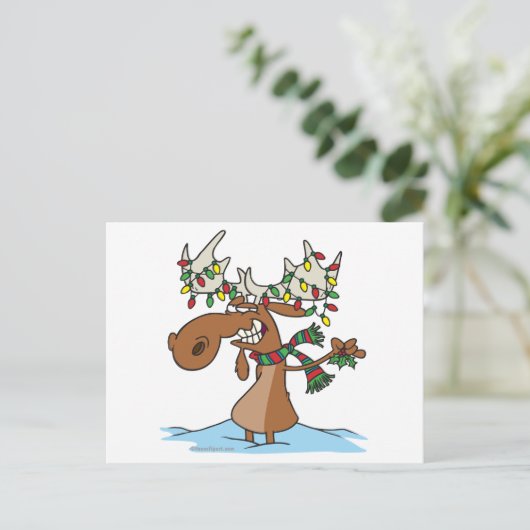 grappige cartoon gekke kerstmis feestdagenkaart (Staand voorkant)