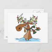 grappige cartoon gekke kerstmis feestdagenkaart (Voorkant / Achterkant)