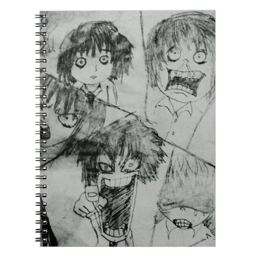 Grappige cartoon gezichtsuitdrukking notitieboek (Voorkant)