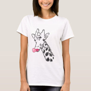 Grappige Cartoon Giraffe Print T-shirt