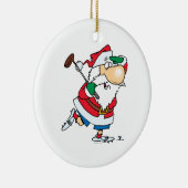 grappige cartoon golfgolfer santa claus keramisch ornament (Rechts)