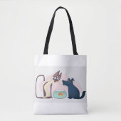 Grappige Cartoon, Goudvis, Hond Tote Bag (Voorkant)