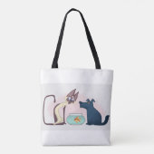 Grappige Cartoon, Goudvis, Hond Tote Bag (Achterkant)