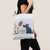 Grappige Cartoon, Goudvis, Hond Tote Bag (Dichtbij)