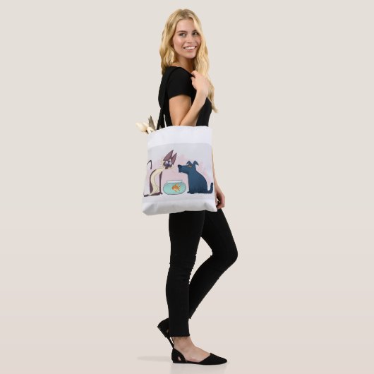 Grappige Cartoon, Goudvis, Hond Tote Bag (Op model)