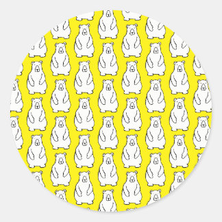 Grappige Cartoon Grijze Ijsberen Geel Ronde Sticker