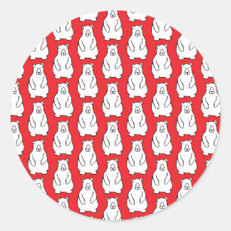 Grappige Cartoon Grijze Ijsberen Rood Ronde Sticker
