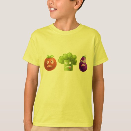 Grappige Cartoon Groenten Kinder T-shirt (Voorkant)