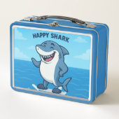Grappige Cartoon haai in slippers - Happy Shark (Voorkant)