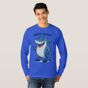 Grappige Cartoon haai in slippers - Happy Shark T-shirt