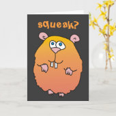 Grappige Cartoon Hamster Squeak Wenskaart Kaart (Gele Bloem)