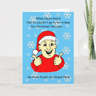 Grappige Cartoon Happy Man Christmas Feestdagen Kaart