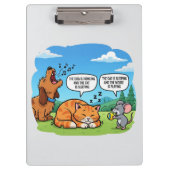 Grappige Cartoon Hond, Kat en Muis Klembord (Voorkant)