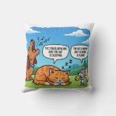 Grappige Cartoon Hond, Kat en Muis Kussen (Achterkant)