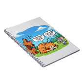 Grappige Cartoon Hond, Kat en Muis Notitieboek (Rechterzijde)