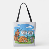 Grappige Cartoon Hond, Kat en Muis Tote Bag (Achterkant)