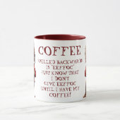 Grappige cartoon hond koffie gespeld achterstevore mok (Midden)