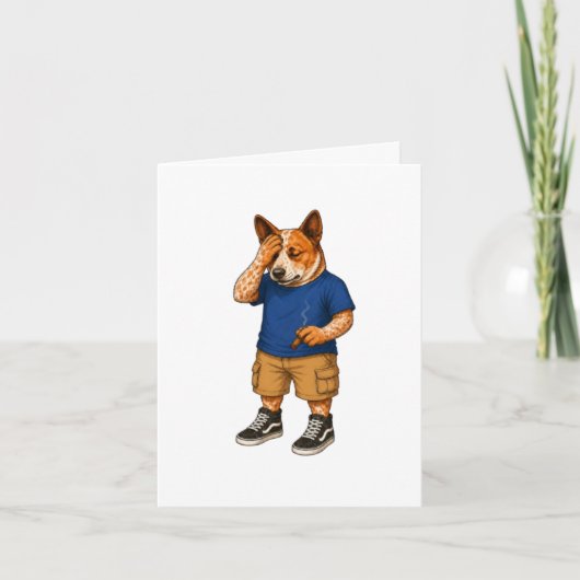 Grappige Cartoon Hond Kunst Kaart (Voorkant)