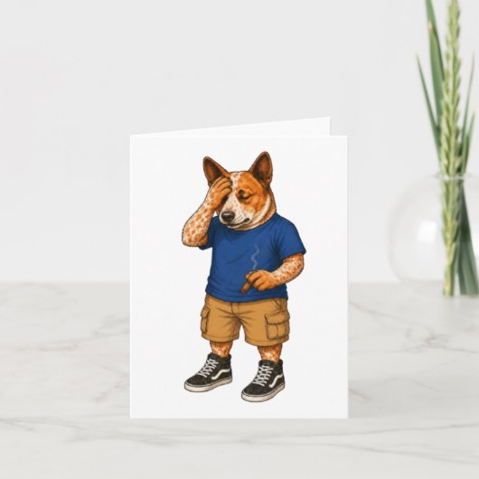 Grappige Cartoon Hond Kunst Kaart (Voorkant)