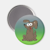 Grappige Cartoon Hond met Uitpuilende Ogen Magneet (Voorkant / Achterkant)