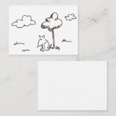 Grappige Cartoon Hond Onder Boom Tekening Notitiekaartje (Voorkant / Achterkant)