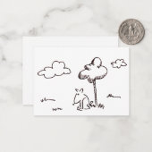 Grappige Cartoon Hond Onder Boom Tekening Notitiekaartje (Voorkant / Achterkant in situ)