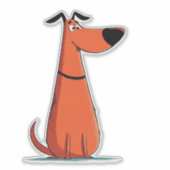 Grappige Cartoon Hond Sticker (Voorkant)