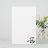 Grappige Cartoon Honkbal met Bat Briefpapier (Staand voorkant)