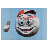 Grappige Cartoon Honkbal met Bat Snijplank (Voorkant)