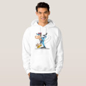 Grappige Cartoon honkbal werper gooien van een Fas Hoodie (Voorkant volledig)