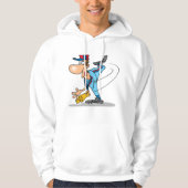 Grappige Cartoon honkbal werper gooien van een Fas Hoodie (Voorkant)