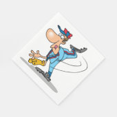 Grappige Cartoon honkbal werper gooien van een Fas Servet (Hoek)