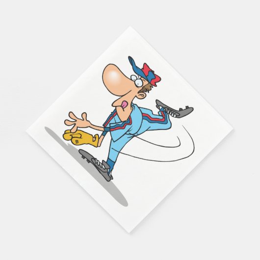 Grappige Cartoon honkbal werper gooien van een Fas Servet (Hoek)