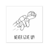 Grappige Cartoon Jetpack Turtle Motivatie Zelfinktende Stempel (Design)