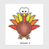 Grappige Cartoon Kalkoen Vinyl Sticker (Vel)