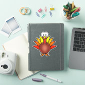 Grappige Cartoon Kalkoen Vinyl Sticker (iPad Cover)