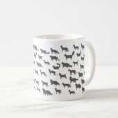 Grappige cartoon kat silhouetten koffiemok (Voorkant rechts)