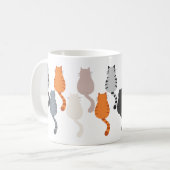 Grappige cartoon kat terug uitzicht koffiemok (Voorkant links)