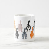 Grappige cartoon kat terug uitzicht koffiemok (Center)