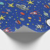 Grappige Cartoon katten in de ruimte alle-gelegenh Cadeaupapier (Hoek)