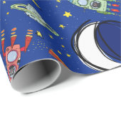 Grappige Cartoon katten in de ruimte alle-gelegenh Cadeaupapier (Rol Hoek)