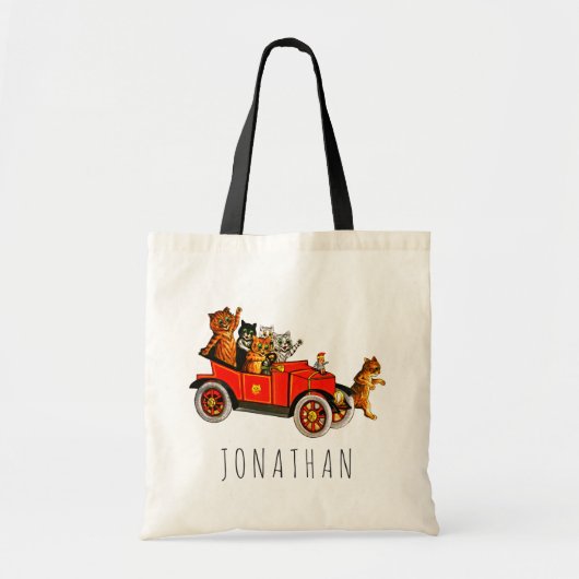  Grappige Cartoon Katten Kittens in Retro Auto Tote Bag (Voorkant)